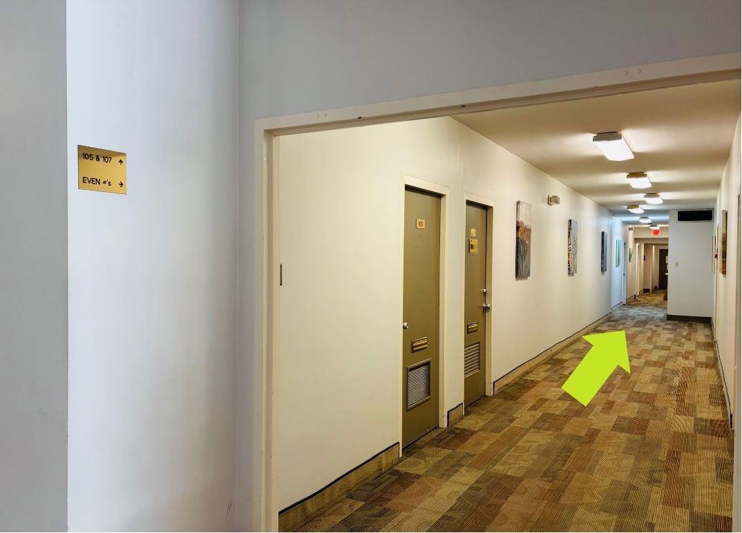 Signal House hallway to studio