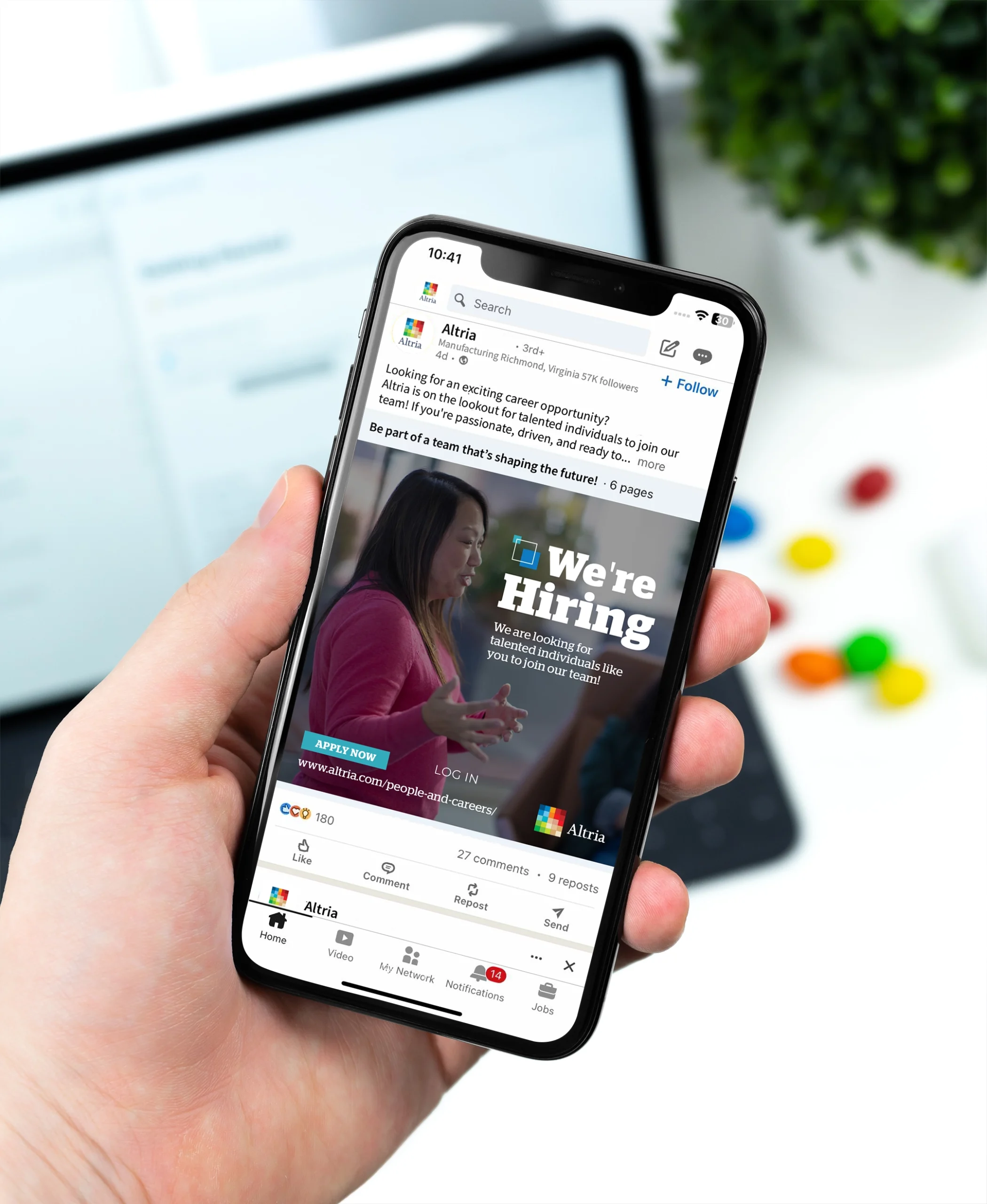 LinkedIn ads on phone