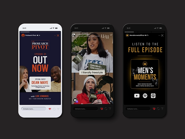 Branded social clip design examples