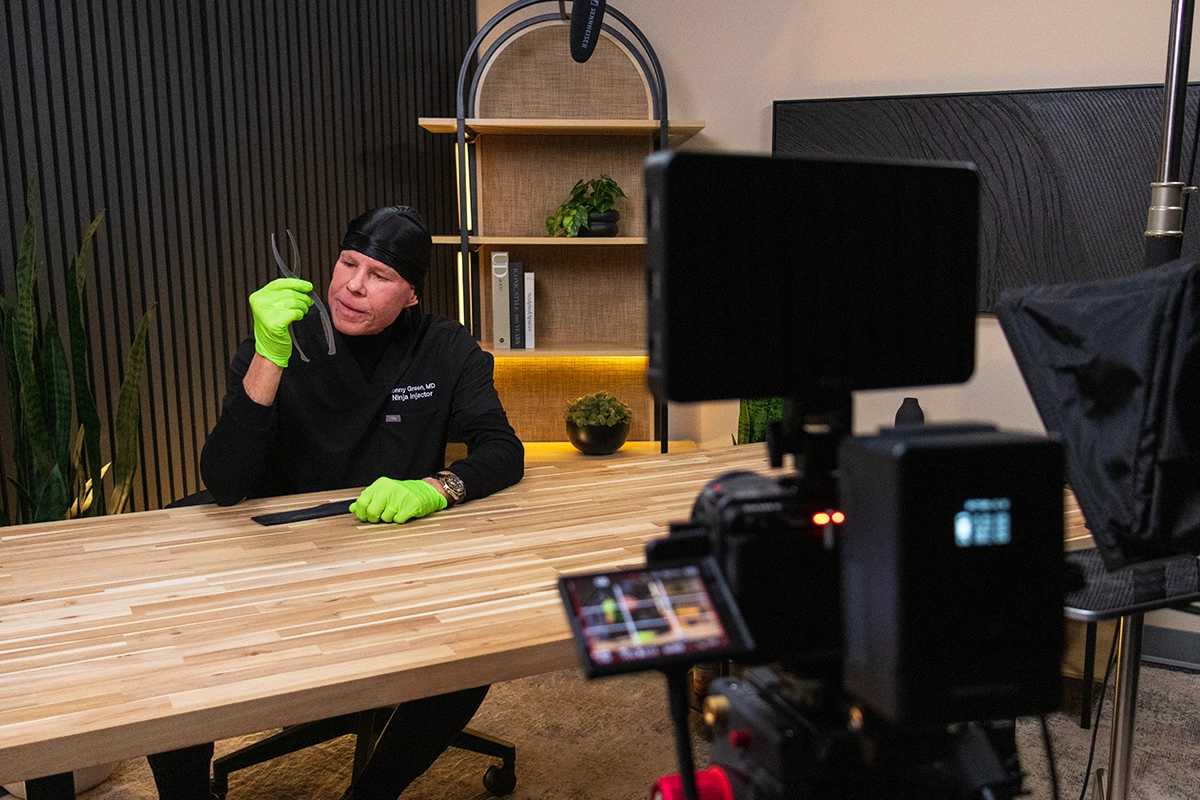 Signal House studio set with camera in the foreground